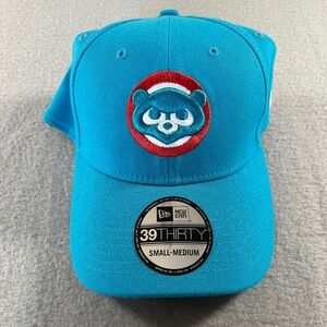 New Era 39THIRTY Chicago Cubs Kids Hat Turquoise Blue Cooperstown Collection S/M